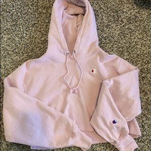 cropped pink champion hoodie!! never worn